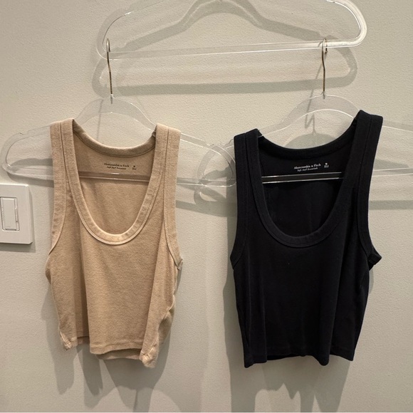 Abercrombie & Fitch Tops - Abercrombie & Fitch - Women's Black and Tan Tank Tops Size M (Bundle 2)
